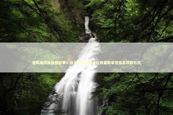 官网难找反而是好事？这个反直觉观点让我重新审视信息获取方式 IT技术